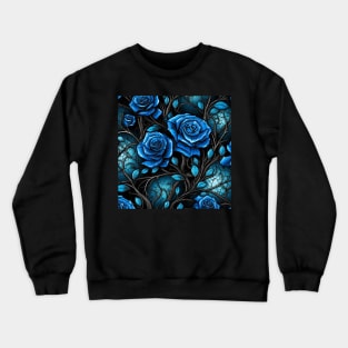 Blue Roses pattern Crewneck Sweatshirt